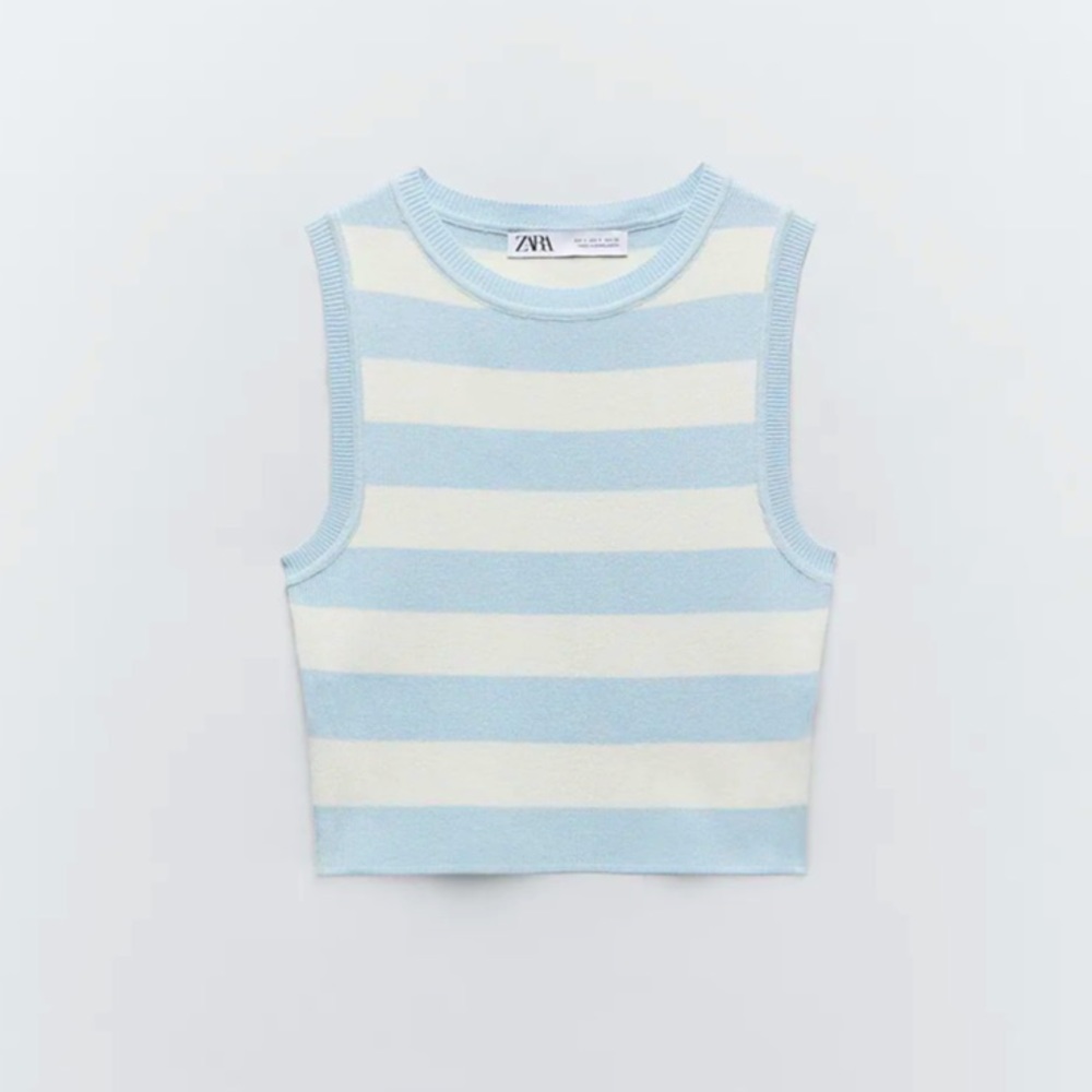 Zara knit striped crop top